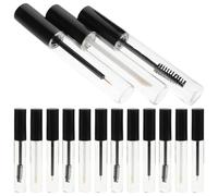 Gatuida 15 Pièces Tubes de Mascara Vides 10 Ml Transparents avec Bouchon Noir Brillant 15 Pièces Comprendant 5 Brosses à Cils 5 Brosses à Gloss Rechargeables et Réutilisables pour