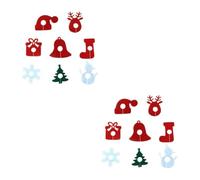 Gatuida 16 Pièces Pendentif Verre à Vin de Noël en Non-tissé pour | Bague pour Verre à Vin, Évite les Erreurs de Tasse, Fête de Noël, Compatible Verres à Vin et Cocktail