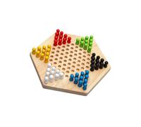 Gatuida 1Pièce Jeu de Dames Chinoises Bois pour Famille Jouet Éducatif Bois pour Garçon Fille et Adultes Améliorez la Pensée