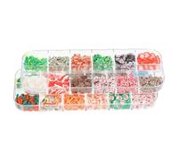 Gatuida 2 Boîtes de Feuilles Décoratives en Pâte Polymère Pailletée pour Nail Art de Noël 12 Compartiments par Boîte Décorations pour Ongles de Fête Accessoires DIY Hiver Ornements