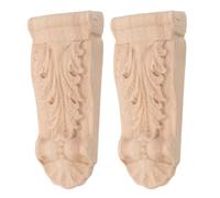 Gatuida 2 consoles en bois sculpté, support décoratif brut, 10 x 5 x 1,5 | Applique décorative vintage en moulure sculptée, motif colonne romaine, pour comptoirs, portes et cheminées.