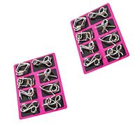 Gatuida 2 Ensembles Casse-tête Métallique Jeu de Désentrelacement Anneaux Acier Inoxydable Puzzle IQ Portable pour Garçons et Filles Dès Ans