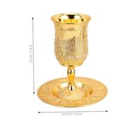 Gatuida 2 Ensembles Coupes à Vin Judaica Métal avec Pied Gobelets Élégants pour Célébrations Shabbat et Pâque Décorations Festives pour Table de Cérémonie Juive