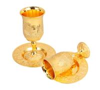 Gatuida 2 Ensembles Coupes à Vin Judaïques Plateau Vintage Calices Shabbos pour Cérémonies Havdalah et Rituels Religieux