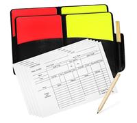 Gatuida 2 Ensembles Kit Arbitre Football Cartes Jaunes PVC Durables avec Carnet Score et Crayon pour Match