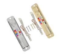 Gatuida 2 Ensembles Mezouzahs Métal Argenté et Doré Décoration Religieuse Juive pour Porte avec Parchemin Bénédiction Hébreu et Anglais Ornement pour Maison et Bureau