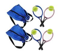 Gatuida 2 Ensembles Mini Raquette Tennis Poupée Décor Miniature Accessoires Sportifs avec Balles pour Jeu De Rôle Garçon Fille Dollhouse Mini Jeu Tenis