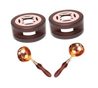Gatuida 2 Ensembles Wax Seal Warmer Furnace With Wooden Handle Melting Spoon Heat Resistant Wax Seal Craft Tool Kit For Diy Wedding Envelopes And Packaging