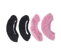 Gatuida 2 Paires Protège-Lames Patins à Glace de Couvre-Lames Peluche Élastique pour Patins Hockey Artistique et Glace Protection Anti-Rouille et Chocs Accessoire Patinage Rose Noir