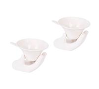 Gatuida 2 Passoire à Thé Céramique Blanche Fine Maille Infuseur Chinois pour Thé Kung Fu Lot de Filtres et Accessoires pour Uniforme et Nettoyage Facile
