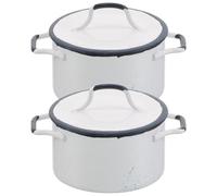 Gatuida 2 pièces Accessoires Cuisine Miniatures Blanc Bord Bleu Ustensiles de Jeu Garçon Fille pour Décoration Cuisine Poupée