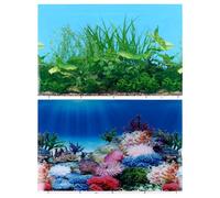 Gatuida 2 Pièces Autocollants 3D Double Face Fond Corail Décoratif | Papier Épais Imprimé des Deux Côtés, Découpe Facile, Couleurs Intenses, pour Bac à Poissons et Mur