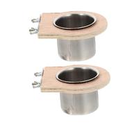 Gatuida 2 Pièces Bac à Eau Buveur Tasses Creux Abreuvoir pour Perruche Oiseau Qui Boit Abreuvoir Perroquet Inoxydable Alimentation Plateau Bol De La Nourriture en Buvant en Bois
