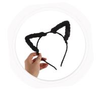 Gatuida 2 pièces Bandeau Oreilles Chat Noir Peluche Doux et Chaud Accessoire Cosplay Kawaii pour Filles Tête Confortable et Mignon pour Automne Hiver Fêtes Halloween et Costumes