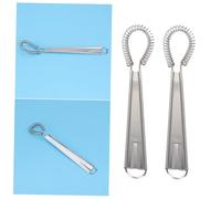 Gatuida 2 pièces Batteur à Œufs Manuel Inox à Main pour Crème Mélangeur à Lait et Café Ustensile de Cuisine Facile et Confortable