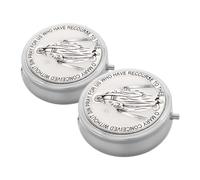 Gatuida 2 pièces Boîte à Bijoux Religieuse Alliage de Zinc Coffret Compact et Portable pour Chapelet Souvenir Catholique pour Communion Mini Boîte de Prière pour Voyage et Usage Quotidien