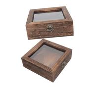 Gatuida 2 pièces Boîte Bois pour Insectes avec Couvercle Transparent Vitrine de Collection Protection Anti-poussière Rangement Modulable pour Décor et Éducation Lot