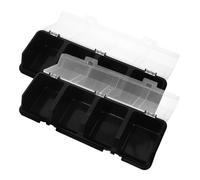 Gatuida 2 pièces Boîte de Rangement Plastique Atelier avec Couvercle Transparent Compartiments Empilables pour Vis Écrous Petites Organisateur Matériel pour Garage et Établi
