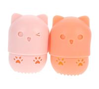 Gatuida 2 pièces Boîte de Rangement pour Éponges de Maquillage Silicone Ventilée et Portable Protection Anti-poussière Coloris Rose et Étui Décoratif pour Poudre et Houppette