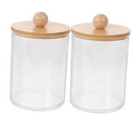 Gatuida 2 pièces Boîte Rangement Coton et Tiges Transparente Récipient Compact pour Salle de Bain Stockage Pratique Maquillage Design Simple et Durable Protège Poussière Lhumidité