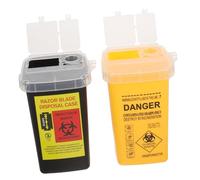 Gatuida 2 pièces Boîtes de Collecte de Déchets de Lames Plastique Mini Conteneurs de Sécurité pour Aiguilles et Déchets Tranchants Couleurs Jaune et Noir Usage Domestique et Professionnel