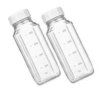 Gatuida 2 Pièces Bouteille de Jus en Verre 500ml avec Couvercle, Carrée | Graduations Lisibles, Bouchon à Vis Étanche, Forme Stable, pour Kombucha, Sirop, Déplacements et Réfrigérateur