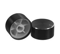 Gatuida 2 pièces Bouton Rotatif Métal pour Potentiomètre Bouton de Variateur de Lumière et Facile à Utiliser pour Lampes et Basses Noir