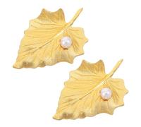Gatuida 2 Pièces Broche Feuille en Alliage de Zinc, Style Vintage Élégant | Finition Lisse à Brillance Subtile, Légère et Sûre pour Vêtements, Adaptée aux Expositions et Événements Artistiques