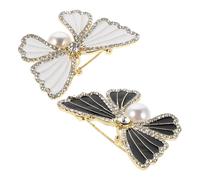 Gatuida 2 Pièces Broche Insecte Émail et Perles Épingle à Revers Pailletée Rhinestone Animal Élégante pour Femme et Homme Accessoire de Costume Chic pour Fête et Cadeau