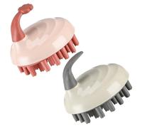 Gatuida 2 pièces Brosse de Massage Chevelu Douce et Portable pour Shampooing Brosse Multi-usage pour Garçon Fille et Adultes Lot Blanc et Rouge Soin Anti-démangeaisons et Exfoliation