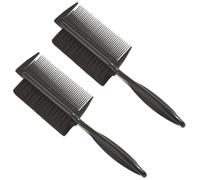Gatuida 2 pièces Brosse Démêlante Double-face pour Cheveux Cassés Brosse à Cheveux Nylon avec Poignée Antidérapante Outil de Coiffure et Nettoyage pour Barbe