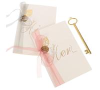 Gatuida 2 pièces Cartes de de Mariage Délicates Lot de Carnet de Déclaration et Serment de Mariage Élégant pour Banquet et Cérémonie Couleur Rose Pastel et Gris Cappuccino Texture Fine et