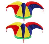 Gatuida 2 pièces Chapeau Clown avec Clochettes Lot de Accessoires de Costume Festifs pour Adultes Bonnet Bouffon pour Anniversaire et Carnaval
