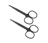 Gatuida 2 pièces Ciseaux de Précision Acier Inoxydable pour Poils de Nez et Oreilles Sécurité avec Bouts Arrondis Coupe Manuelle Confortable Petits et Portables pour Hommes et Femmes