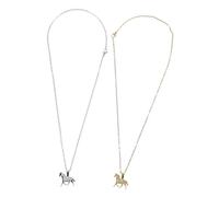 Gatuida 2 pièces Collier Cheval Acier Inoxydable Pendentif Cœur Creux Chaîne Fine Décoration de Cou pour Femme Cadeau Amitié Fille