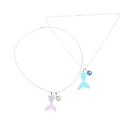Gatuida 2 Pièces Collier Dégradé queue de tour de cou collier de coquille de mer pendentif queues de pour les enfants bijoux de résine
