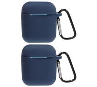 Gatuida 2 pièces Coque Étanche pour Écouteurs sans Fil Boîtier Silicone avec Protection Anti-Rayures et Port de Charge Bleu Nuit Mousqueton 1ère/2ème Génération 2 Sets