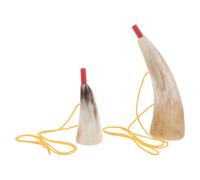 Gatuida 2 pièces Corne de Guerre Viking Corne de Bœuf Naturelle Trompette Médiévale Festive pour Cosplay Pirate Fêtes et Halloween Accessoire Sonore Puissant et Authentique