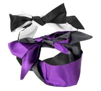 Gatuida 2 pièces de Nuit Satin Léger Cache-yeux Créatif et Décoratif Occultant et pour Voyage Sieste et Ajustable Noir Noir Blanc