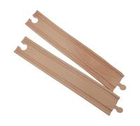 Gatuida 2 Pièces de Voie Ferrée Courbée en Bois pour Train Miniature, Accessoires de Circuit Éducatif pour Garçon et Filles, Compatible Jeu Bois Garçon Fille, Extension de Voie