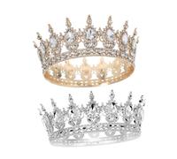 Gatuida 2 Pièces Diadème Vintage Couronne De Mariage Vintage Couronne Baroque en Strass Coiffure De La Couronne Diadèmes De Reine Baroques Couronne De Mariage Baroque Alliage De Zinc