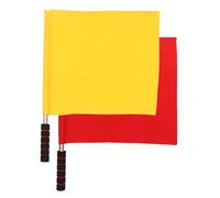 Gatuida 2 pièces Drapeaux de Signalisation Arbitre Rouge et Jaune Acier Inoxydable Drapeaux de Sécurité pour Courses et Football Poignée Antidérapante Visibilité Élevée pour Entraînement