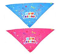 Gatuida 2 Pièces Écharpes Triangulaires pour Chien Bandanas Anniversaire Colorés avec Motif Vibrant Accessoires Festifs pour Animaux de Compagnie
