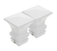 Gatuida 2 Pièces Embouts de Tringle à Rideaux Métal Blanc Décorations Romanesques pour Barre Carrée Caps de Fin de Tringle Faciles à Installer pour Salon Chambre et Salle de Bain