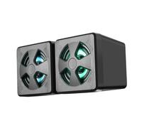 Gatuida 2 pièces Enceinte Portable Mini USB avec Éclairage RGB Surround HiFi Haut-Parleur Stéréo pour Ordinateur Portable et Bureau Contrôle Volume Facile Design Compact Noir