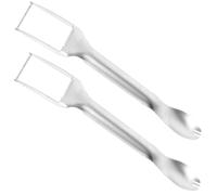 Gatuida 2 pièces Fourchette Trancheuse Multifonction Inox pour Pastèque et Fruits Coupeur Pratique Découpe Cubes Rapide pour Cuisine