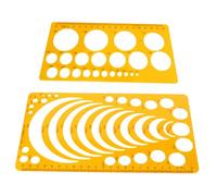 Gatuida 2 pièces Gabarit Dessin Plastique Règle Modèle Transparent pour Dessin Géométrique Outil de Mesure Précis pour Bureau et École
