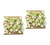 Gatuida 2 Pièces Guirlande de Roses Artificielles Blanches 5m, Chaîne de | Plastique Réutilisable, Longueur à Découper Selon Besoin, pour Chaises, Compositions , Table