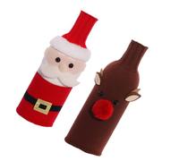 Gatuida 2 Pièces Housse de Bouteille de Vin Manchon de Bouteille en Tissu Tricoté Motif Éléments de Noël Réutilisable Lavable Décoratif et Protecteur Fêtes de Noël et Vignobles