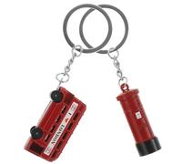 Gatuida 2 pièces Lot de Porte Clés Souvenirs Londres Alliage Bus Rouge et Boîte Aux Lettres Accessoires Décoratifs pour Porte Clés et Résistants pour Voyageurs
